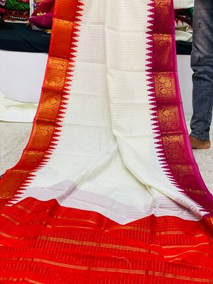 Red and Magenta Indian Madurai Saree_img_1
