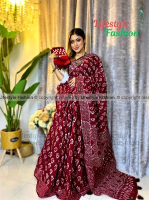 প্রিমিয়াম কোয়ালিটি কটন আরামদায়ক ভেজিটেবল বাটিক শাড়ি (LF-S-319)_img_0