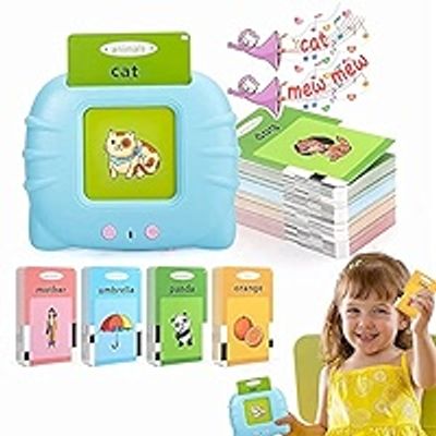 Talking Flash Cards Learning Toys for 2 3 4 5 6 Year Old Boys Girls Kids Infants 224 Words, Birthday Gift for Kids Ages 2-6 (Pink & Blue)_img_1