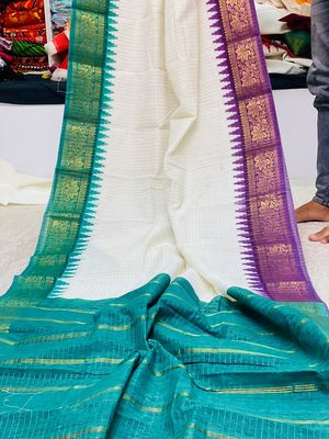 Paste and Purple Indian Madurai Saree_img_0