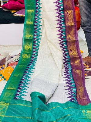 Paste and Purple Indian Madurai Saree_img_1