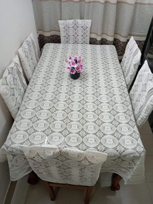 Indian Lotus desing 6 seaters dining table cover(60 X 90 inch)_img_2