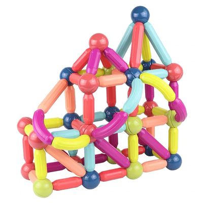 Magnetic Sticks and Balls Building Blocks Toy for Kids, Magnetic Balls and Rods Set Kids Montessori Toys Stacking Toys for Kids Age 3+ Years (72 Pcs), Multi_img_3