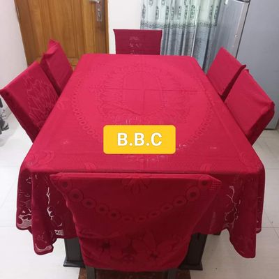 Indian 6 Seater Big Flower  Design Dining Table Cover:(only table cover) Elegant Cover For Dining Table Protection_img_2
