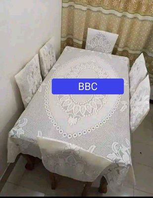Indian 6 Seater Big Flower  Design Dining Table Cover:(only table cover) Elegant Cover For Dining Table Protection_img_5