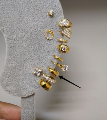 Donatella hoop earrings - 0.7 cm for upper lobe piercings_img_2