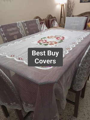 Indian Sunflower  Design 6 Seater Dining Table Cloth (90/60 inch) chair cover(21/18 inch)_img_0