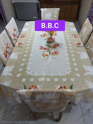 indian 6 seater royal tulip desing dining table cove(90/60 inch) with chair cover_img_0