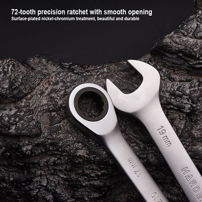 Harden 7Pcs Fixed Combination Gear Spanner Set, Metric Ratcheting Wrench Ring n Open End Ratchet Spanner Set 540117_img_4