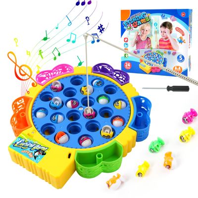 45pcs Electric Musical Rotating Fishing Toy Children Board Play Fish Game Magnetic Fish Outdoor Sports Educational Toys For Boys Girls_img_2