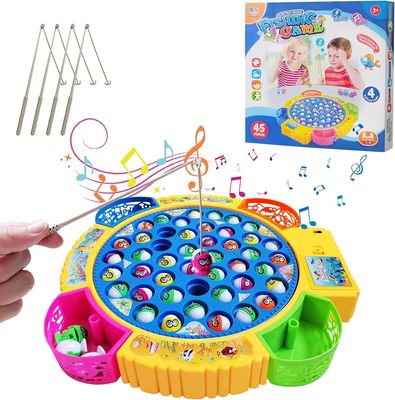 45pcs Electric Musical Rotating Fishing Toy Children Board Play Fish Game Magnetic Fish Outdoor Sports Educational Toys For Boys Girls_img_3