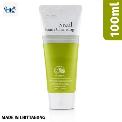 3W Clinic Pure Natural Snail Foam Cleansing 100ml_img_1