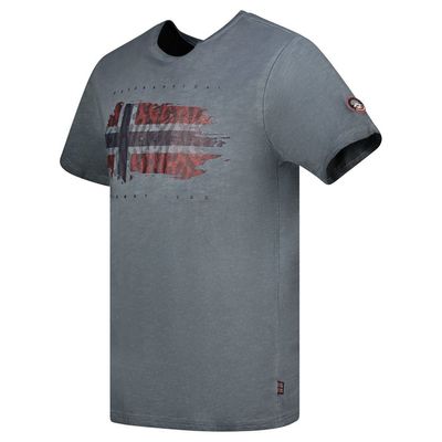 T-Shirt Men Short Sleeve with Dark Grey Flag_img_2