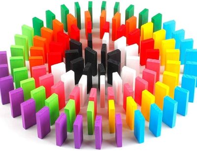 Wooden Blocks Dominoes Game Toys for Kids 5 Years+,Wooden Building Blocks Set & Kids Activity Toys for Kids Boys & Girls (Pack of 100 Pieces)_img_2