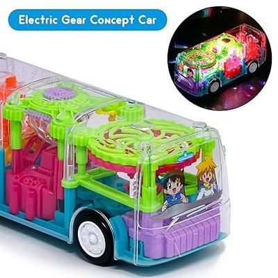 Gear Bus Musical Toy for Kids with 3D Light & Sound 360 Degree Rotating Battery Operated Toys_img_2