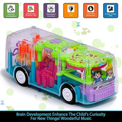 Gear Bus Musical Toy for Kids with 3D Light & Sound 360 Degree Rotating Battery Operated Toys_img_3