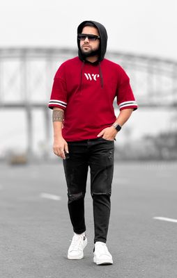 WE Hoodie T Shirt Maroon_img_1