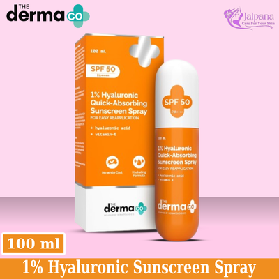The Derma CO 1% Hyaluronic Quick-Absorbing Sunscreen Spray with Hyaluronic Acid & Vitamin E - 100 ml