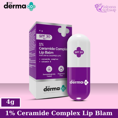 The Derma Co 1% Ceramide Complex Lip Balm with Ceramides & Vitamin E, SPF 30 PA++ for Dry & Chapped Lips - 4g