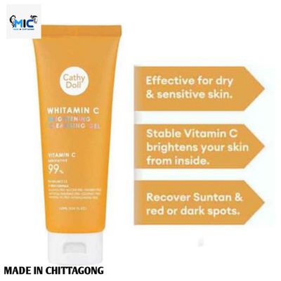 Cathy Doll Whitamin C Brightening Cleansing Gel Tube 120 m_img_1