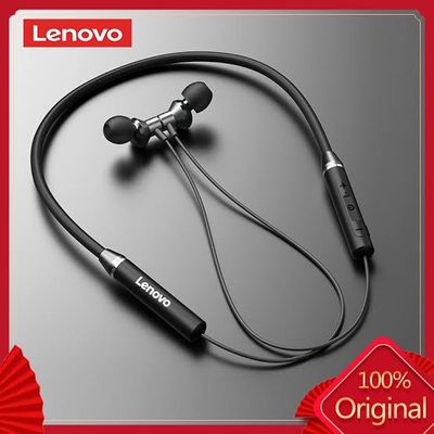 Lenovo HE05 Wireless Bluetooth 5.0 in-Ear Neckband Earphones with Mic - Black Color_img_2
