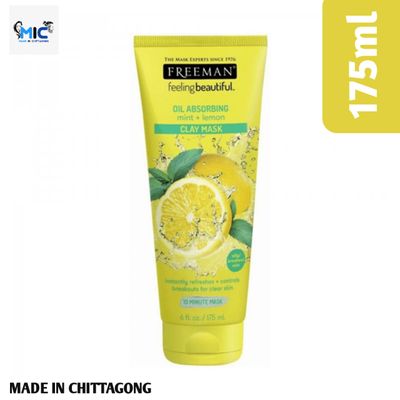 Freeman Oil Absorbing Mint And Lemon Clay Mask-175 ml_img_0