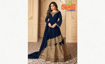 রেডিমেড জর্জেট এমব্রয়ডারি পার্টি ড্রেস_img_0