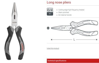 CROWN Professional Long nose plier, ( 6" | 8" ), CR-V, Polishing after blackening; CPHPL-LNA06_img_8