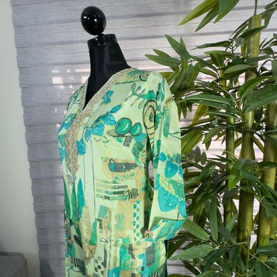 Mint Meadow Embroidered Abstract Kurti_img_2