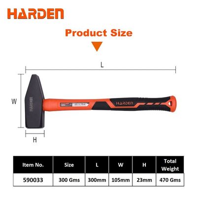 HARDEN Machinist Hammer With 5 size option ( 200gm | 300gm | 500gm | 800gm | 1000gm ), Fiberglass Handle, Chipping Hammer; 590032_img_15