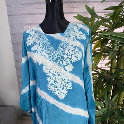 Ocean Breeze Tie-Dye Embroidered Kaftan_img_1