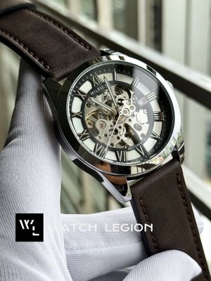 TOMMY HILFIGER AUTO BROWN BELT SILVER BEZEL_img_1