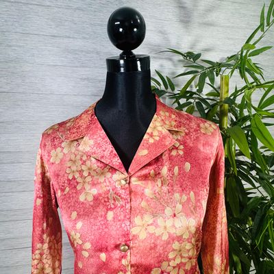 Blush Pink Floral Silk Co-ord Set with Lace Detailing_img_2