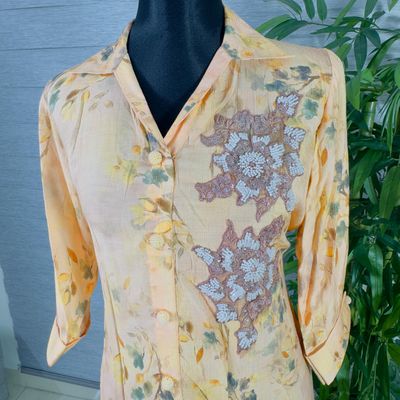 Peach Floral Embroidered Kurti & Pant Set – Lightweight Summer Co-Ord_img_0
