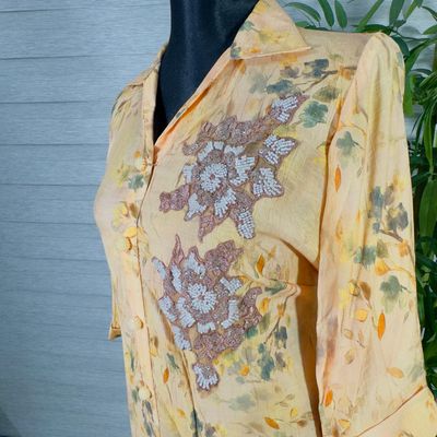 Peach Floral Embroidered Kurti & Pant Set – Lightweight Summer Co-Ord_img_2