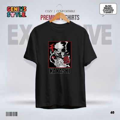 Kakashi (Naruto) Anime Drop Shoulder T-shirt - 40_img_0