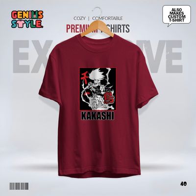 Kakashi (Naruto) Anime Drop Shoulder T-shirt - 40_img_3