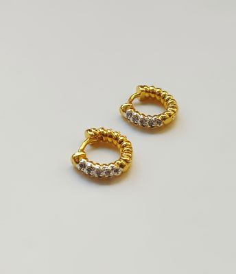 Two toned twist hoops - 0.8 cm_img_0