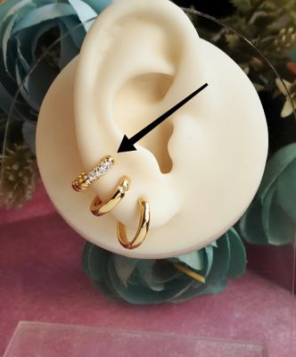 Two toned twist hoops - 0.8 cm_img_1