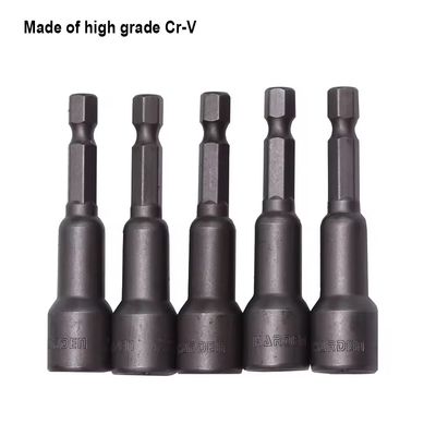 HARDEN 5Pcs Magnetic Nut Drivers Socket 65mm Long (6mm | 8mm | 10mm | 12mm | 14mm) Roofing Socket, Drill Bit Adapter Hex Socket Sleeve Nozzles; Model: 550621 | 550622 | 550624 | 550625 | 550626_img_1