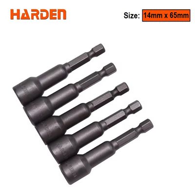 HARDEN 5Pcs Magnetic Nut Drivers Socket 65mm Long (6mm | 8mm | 10mm | 12mm | 14mm) Roofing Socket, Drill Bit Adapter Hex Socket Sleeve Nozzles; Model: 550621 | 550622 | 550624 | 550625 | 550626_img_11