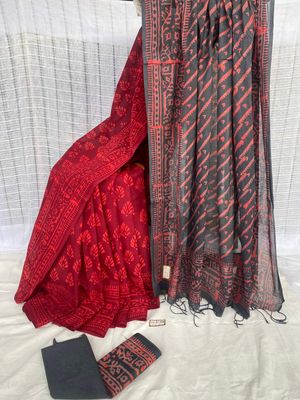 প্রিমিয়াম কোয়ালিটি সুতি বাটিক শাড়ি  (LF-C-621)_img_1