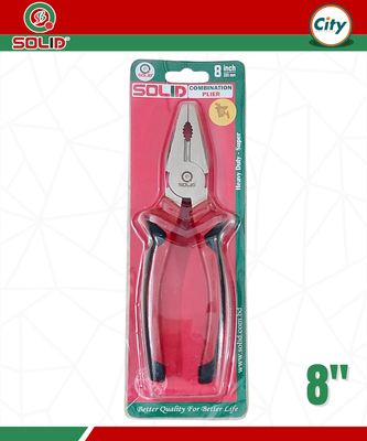 ৮ ইঞ্চি কম্বিনেশন প্লাইয়ারস হেভি ডিউটি নিকেল ক্রোমিয়াম স্টিল পেশাদার মানের প্লাস SOLID_img_4