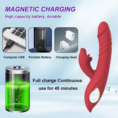 Auto Telescopic Dildo Vibrator Clitoris G Spot Tongue Licking Rabbit Stimulator Vagina Anal Female Masturbator Sex Toy for Women_img_2