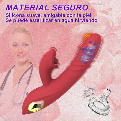Auto Telescopic Dildo Vibrator Clitoris G Spot Tongue Licking Rabbit Stimulator Vagina Anal Female Masturbator Sex Toy for Women_img_3