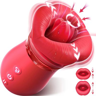 Rose Mouth-Shaped Licker Vibrator Clitoral Nipple Auto Tongue Licking Sucker Stimulator G Spot Clit Masturbate Sex Toy for Women_img_0