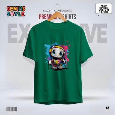 Premium Robot Illustration Drop Shoulder T-shirt - 42_img_3