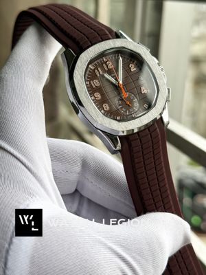 PATEK AQUANAUT MAROON BELT BROWN DIAL