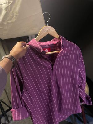 Maroon oversized full sleeve shirt_img_2