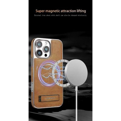 Jinduka Premium PU Leather Magsafe Supported Kickstand Hard Case For iPhone_img_2